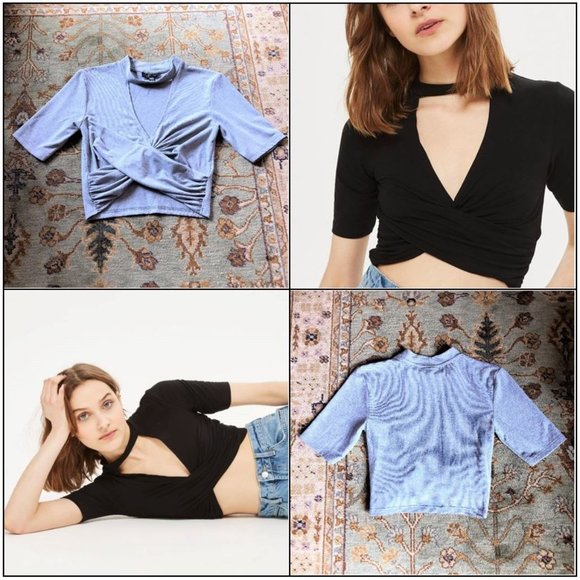 Softest Topshop Twist-Front Choker-Neck Top XS - Picture 5 of 16